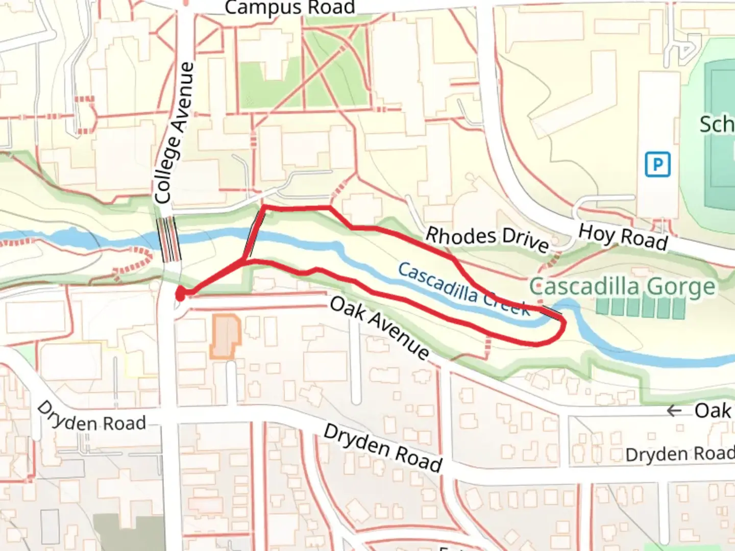 An image depicting the trail Cascadilla Gorge Trail Loop and its surrounding area.