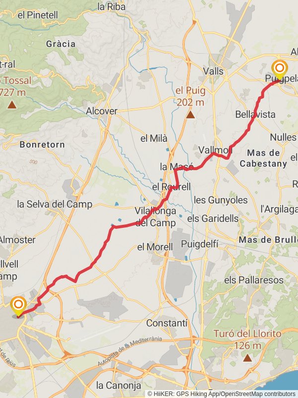 Reus - Puigpelat PR C 1 mobile static map