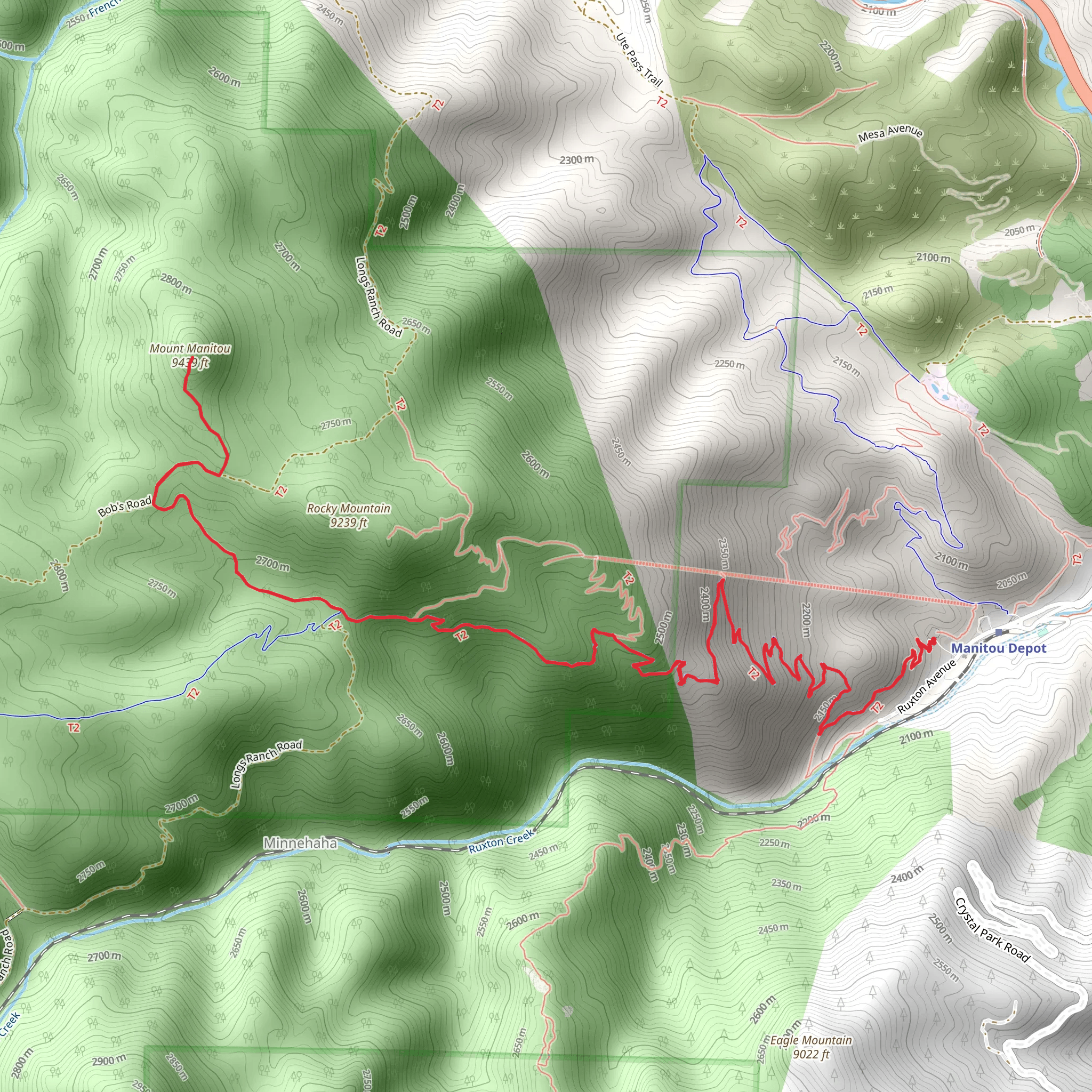 Mount Manitou via Barr Trail mobile static map