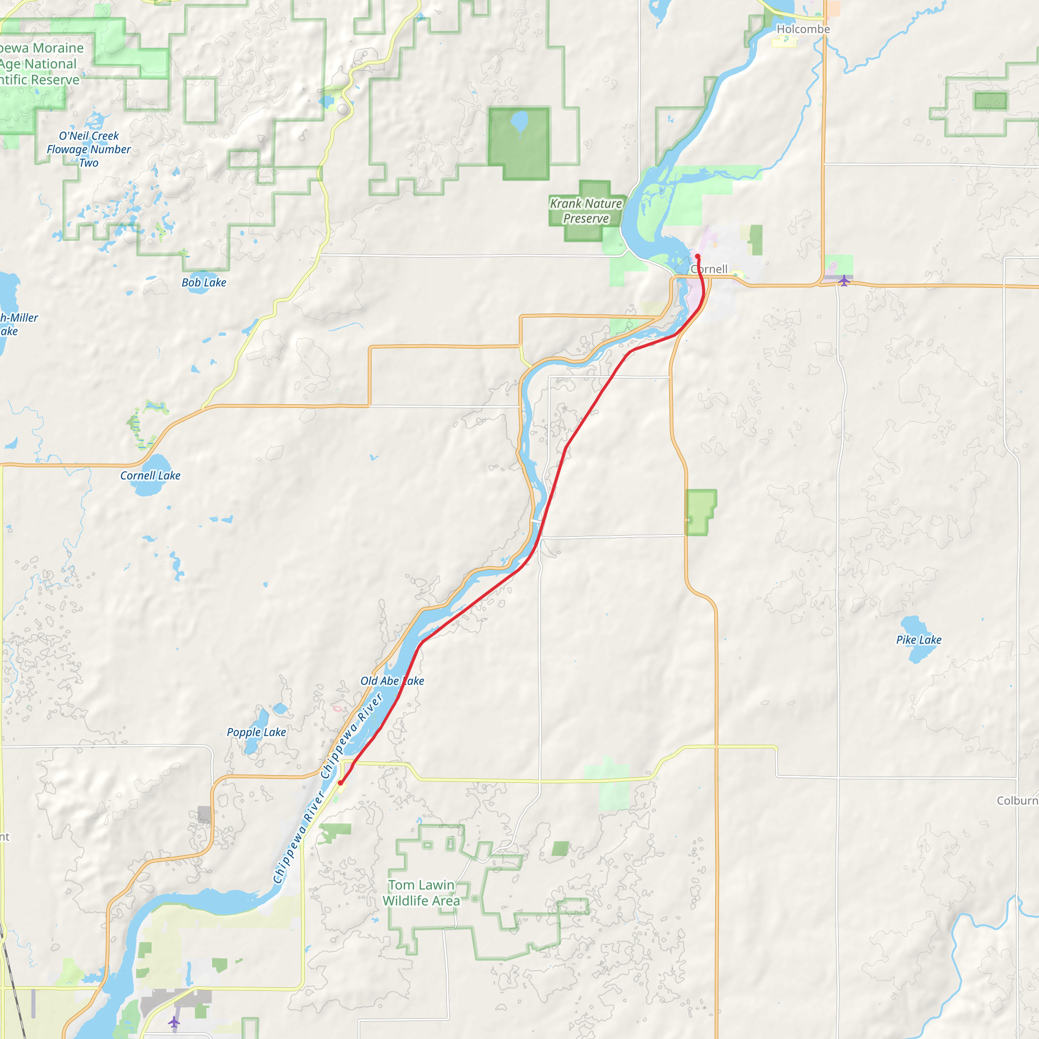 Old Abe State Trail mobile static map