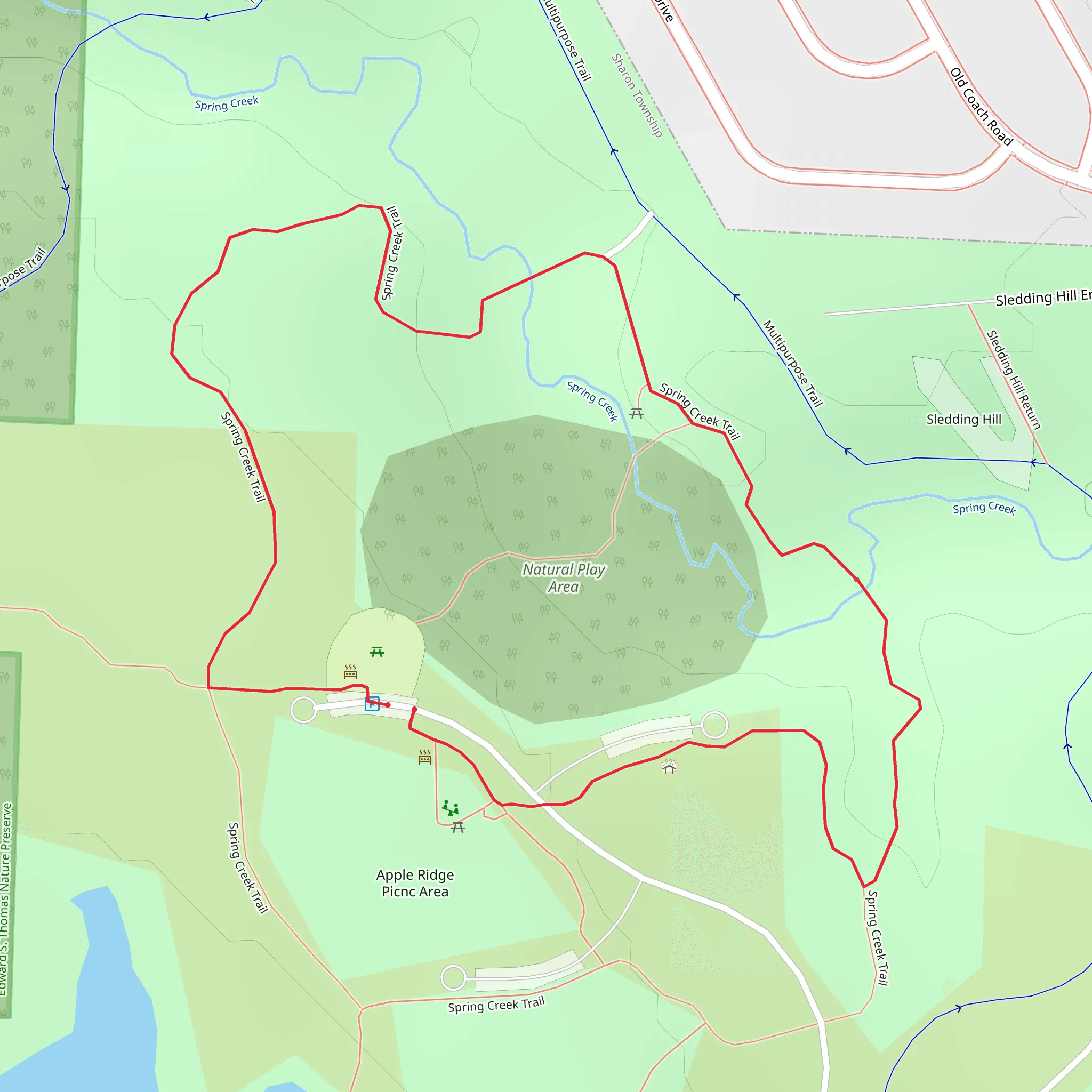 Spring Creek Loop Trail mobile static map