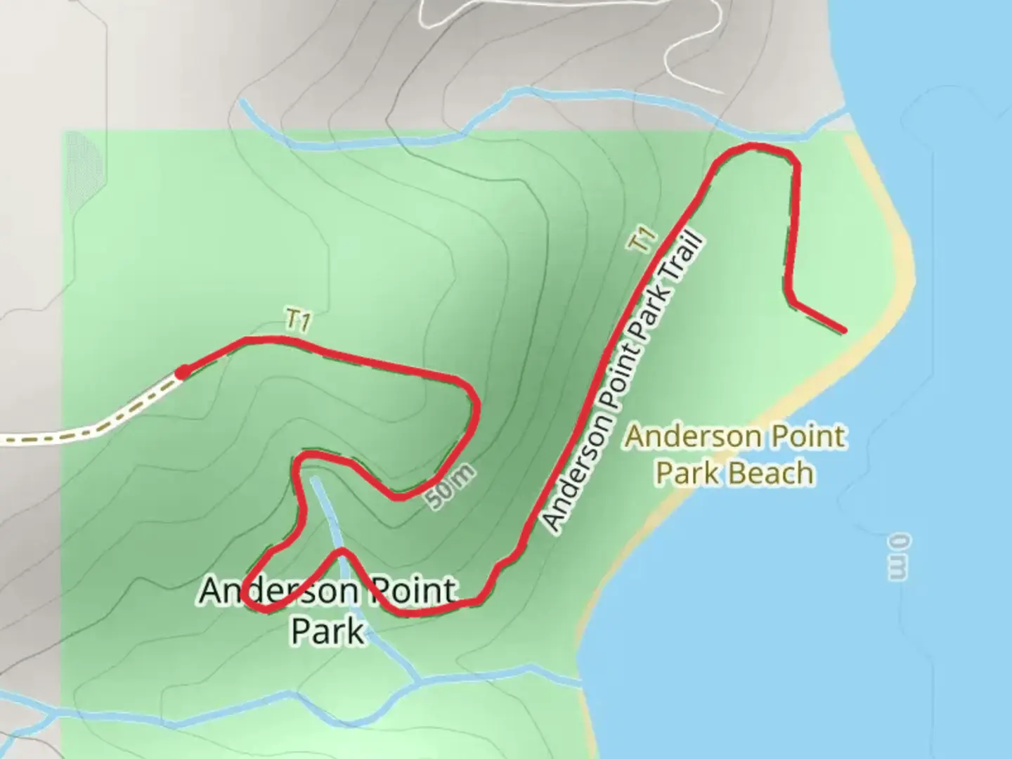 An image depicting the trail Anderson Point Park Trail and its surrounding area.