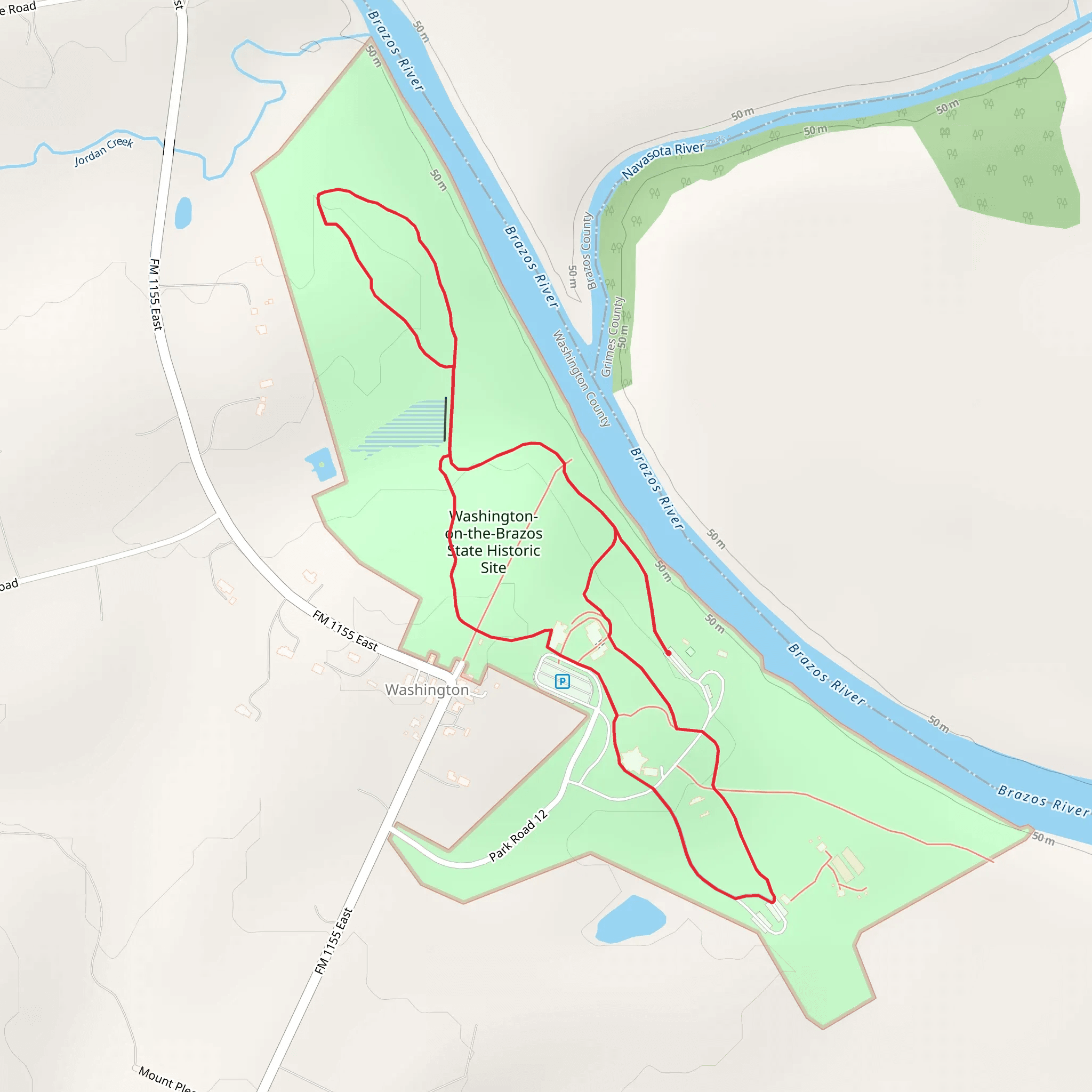 Washington Cemetery Road - Brazos River Loop mobile static map
