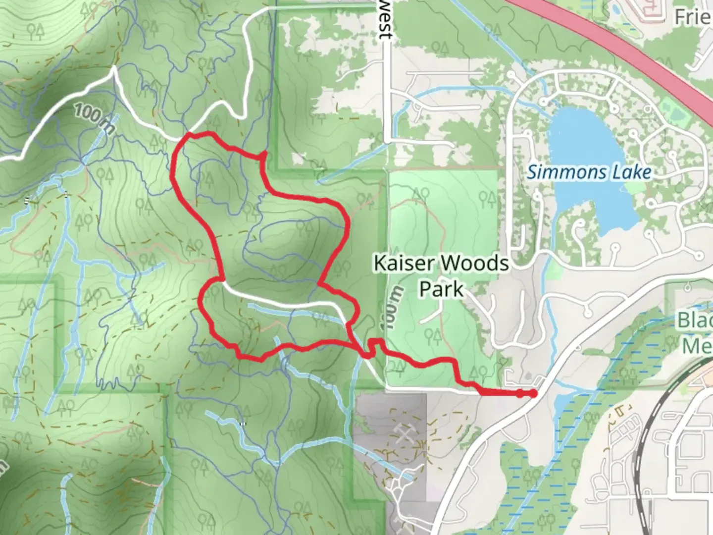 An image depicting the trail Church, Lefty and Bird of Prey Loop and its surrounding area.