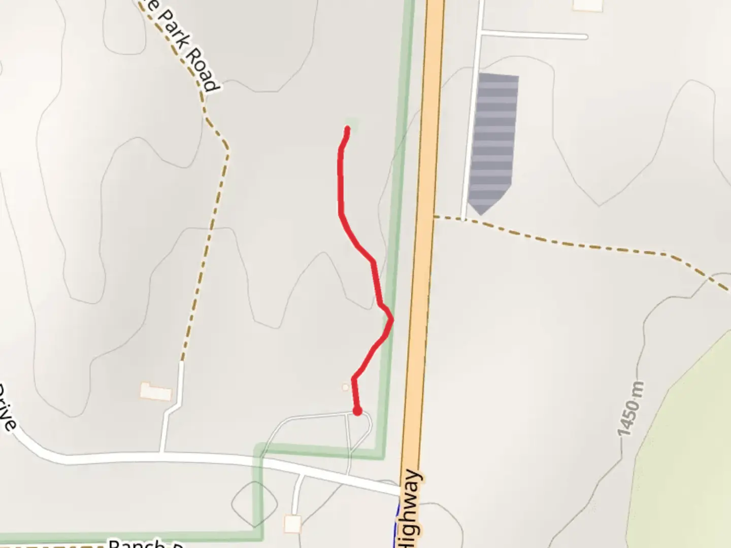 An image depicting the trail Bullionville Cemetery and its surrounding area.