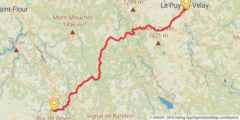 Camino Geneva-Saint Jean Pied du Port stage 4 Map