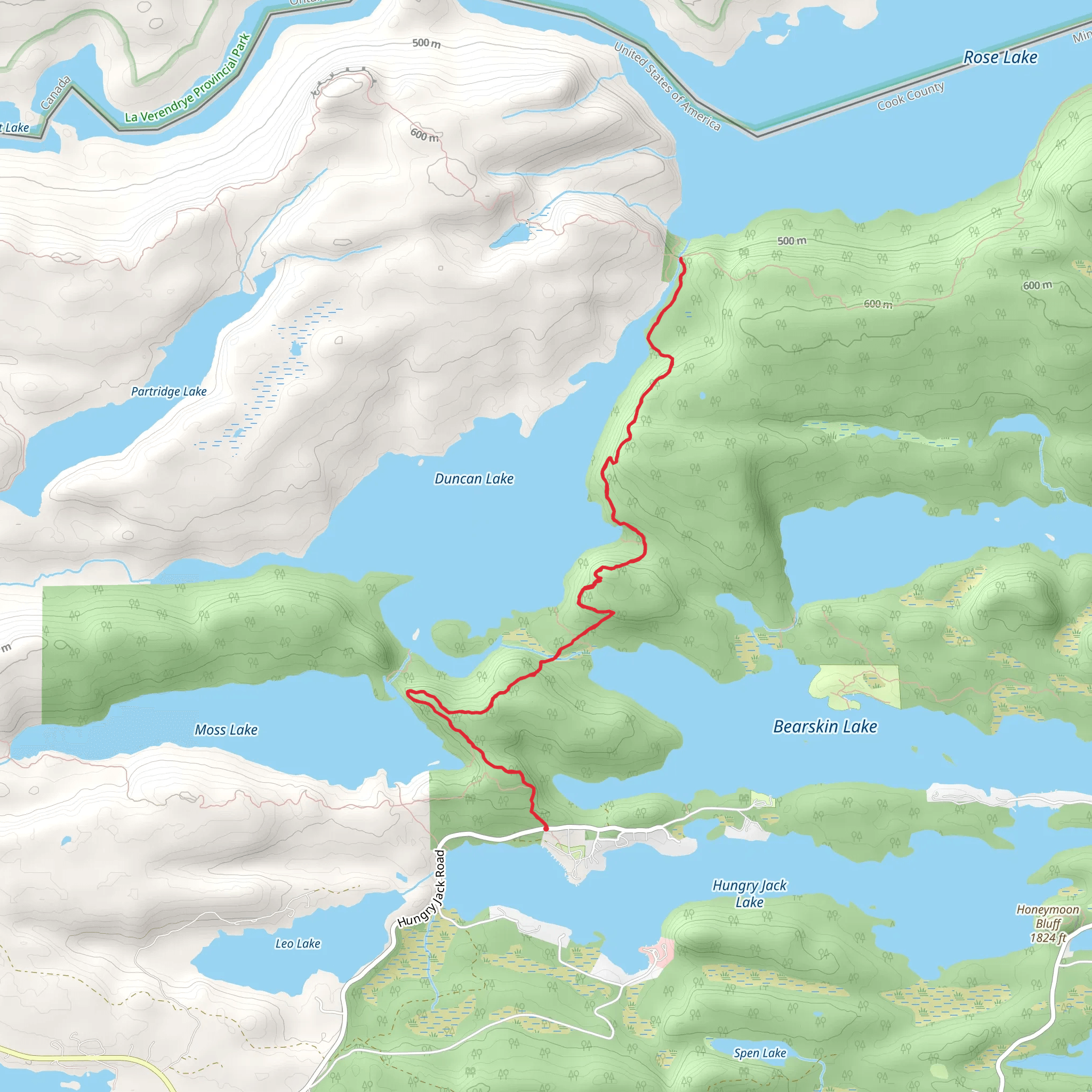 Caribou Rock Trail mobile static map