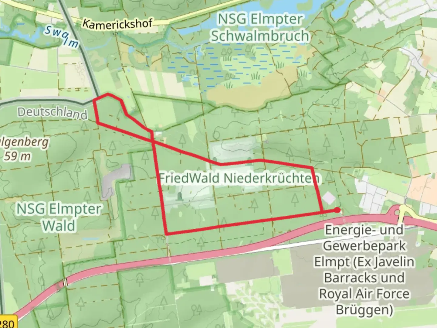 An image depicting the trail Rundweg Galgenberg and its surrounding area.