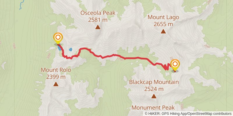 Shellrock Trail via Whistler Cutoff Trail stage 3 Map