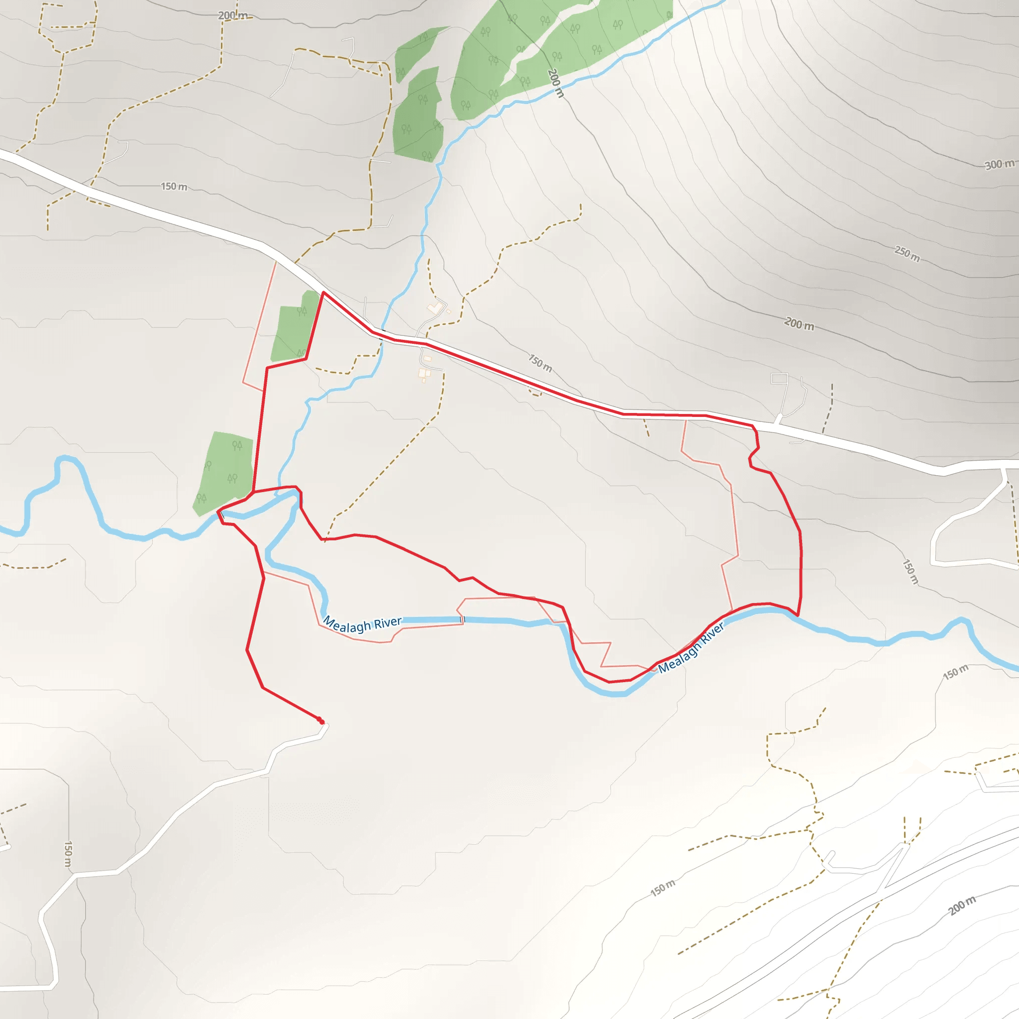 Mealagh Woods Loop mobile static map