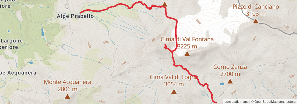 Sentiero Italia - Alps Section stage 80 Map