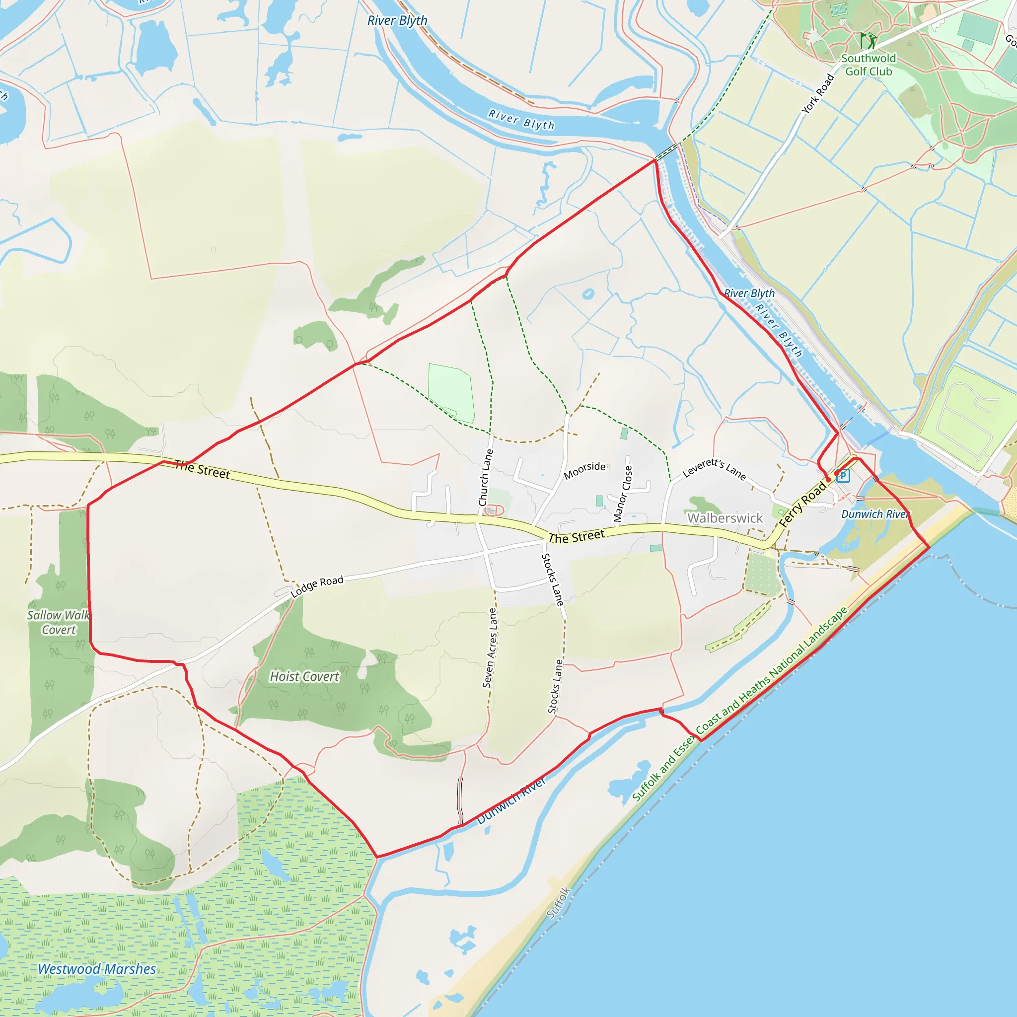 Walberswick Circular mobile static map