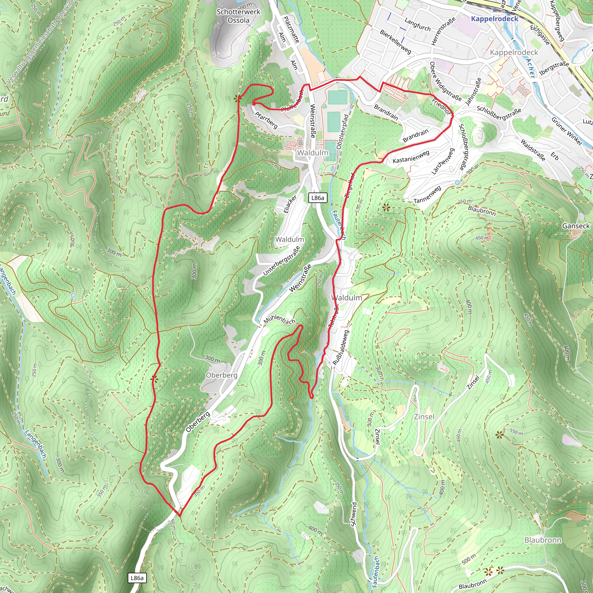 Ulmer Panoramaweg and Sieter Tal mobile static map