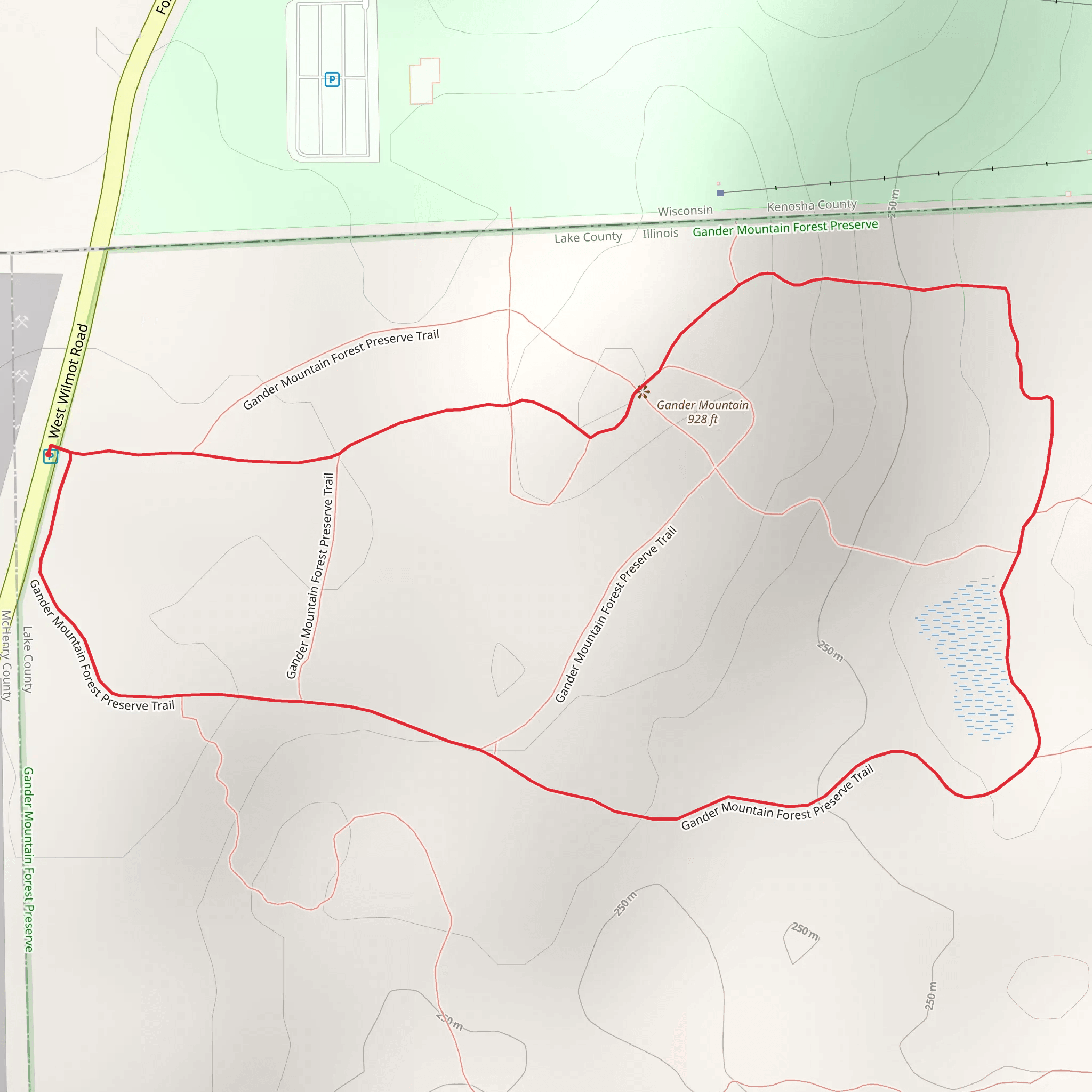 Gander Mountain Gander Mountain Forest Preserve Loop Trail mobile static map
