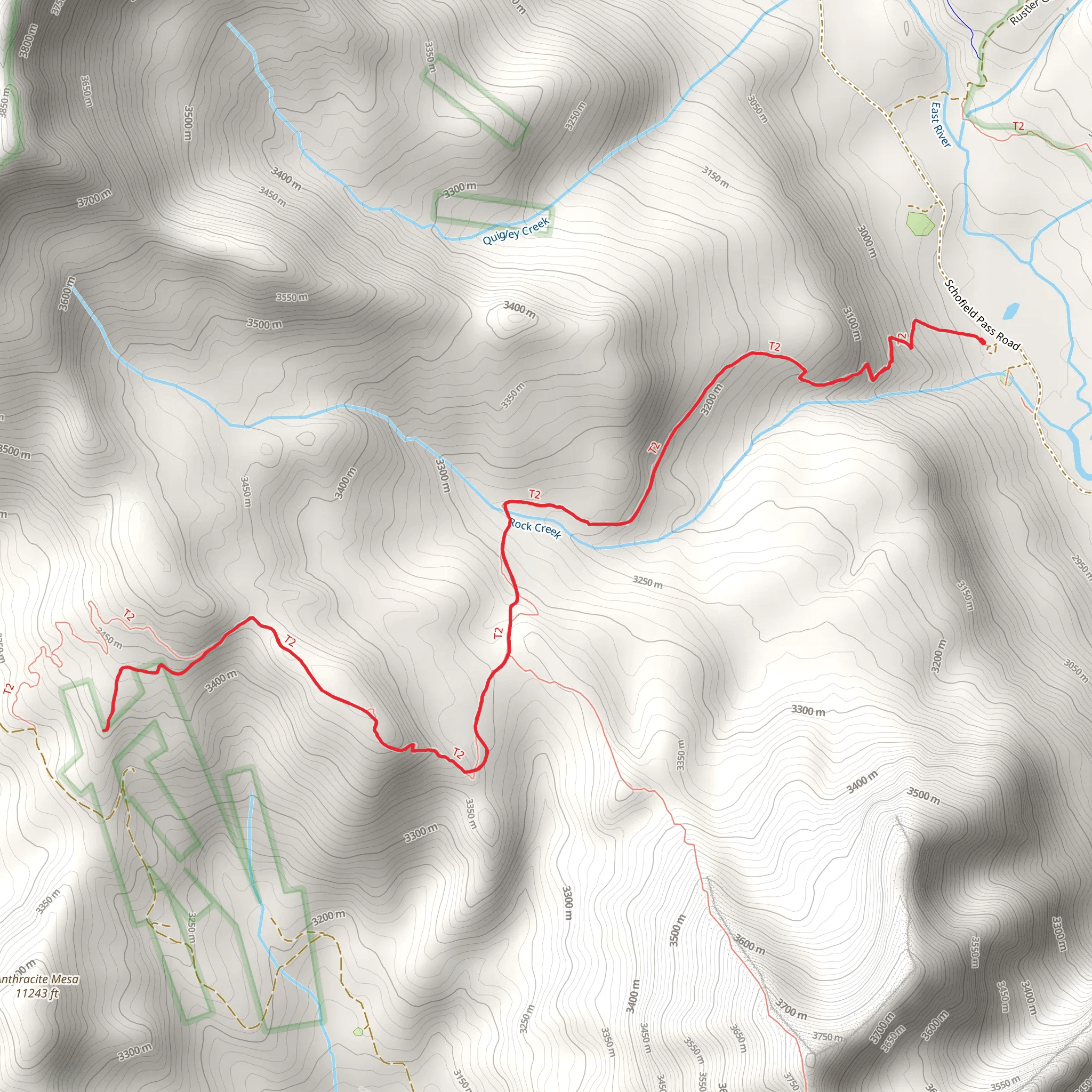 Washington Gulch Trail mobile static map