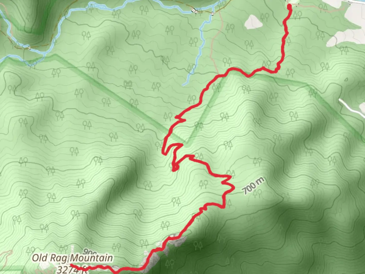 An image depicting the trail Old Rag Mountain via Ridge Trail and its surrounding area.