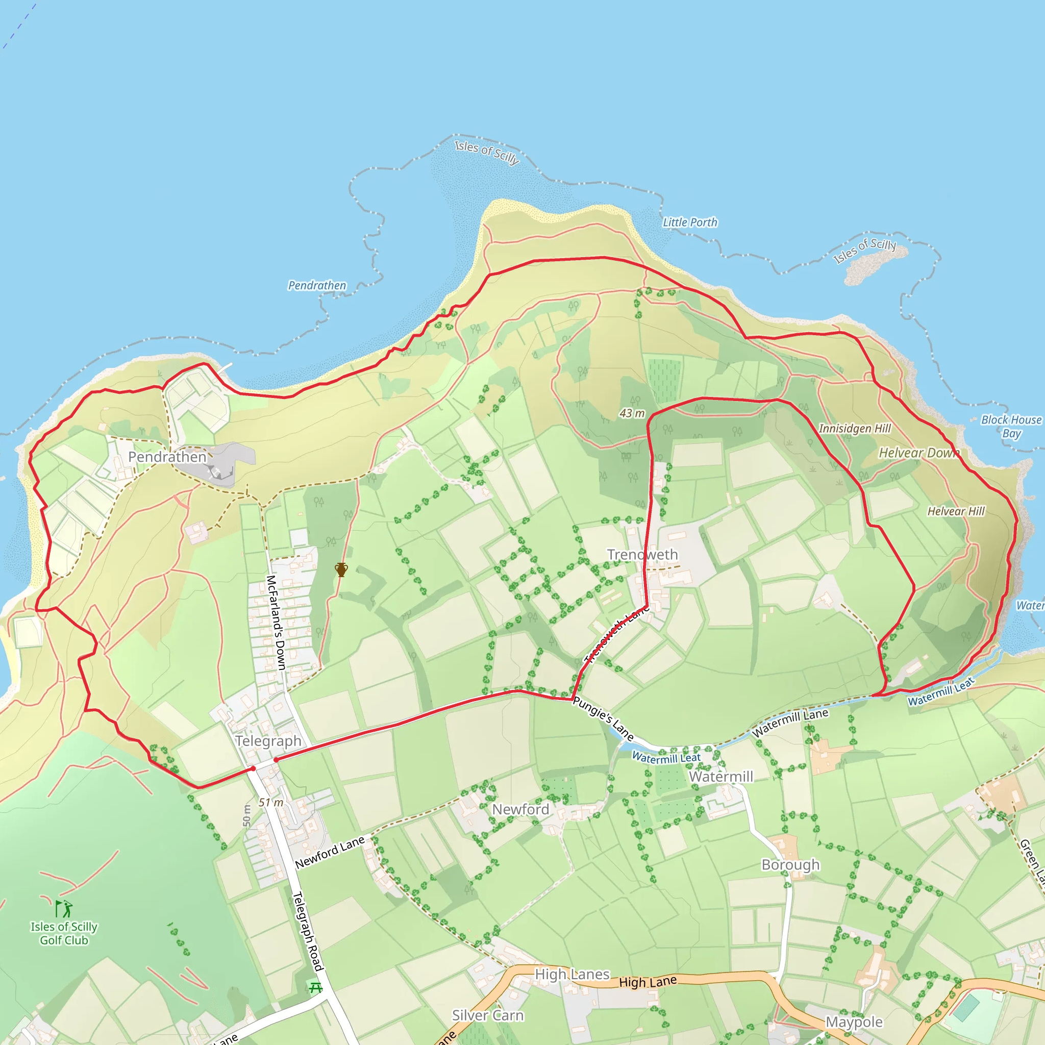 Trenoweth Loop mobile static map