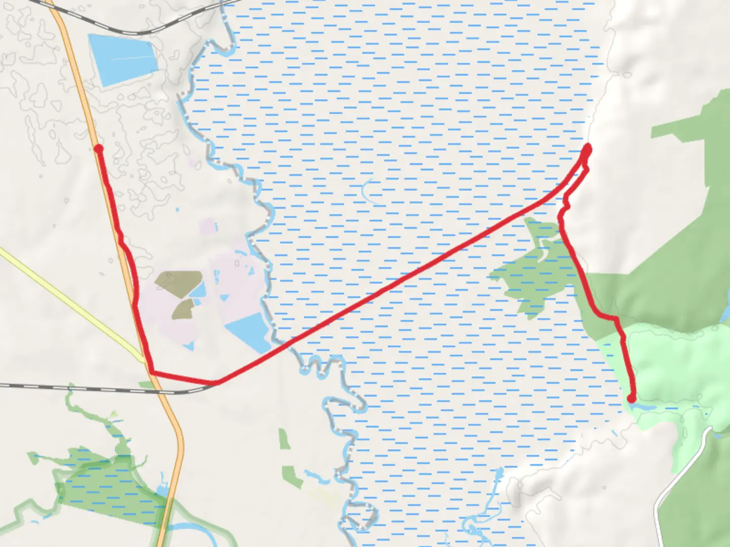 An image depicting the trail Palmetto Trail Wateree Passage and its surrounding area.