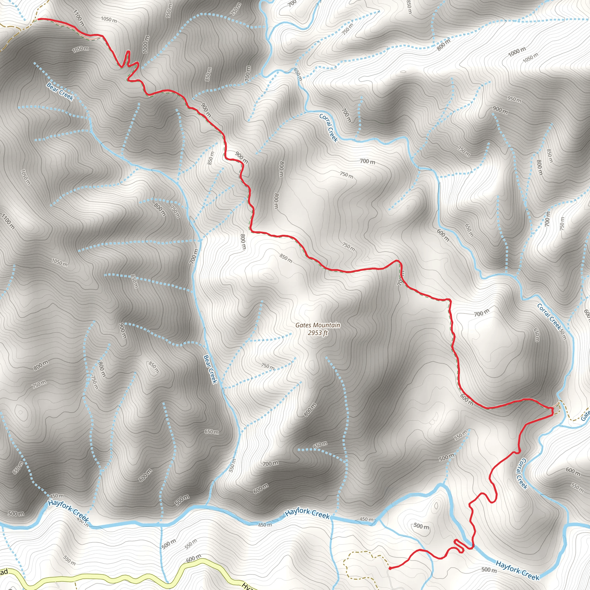 Rays Peak Trail mobile static map