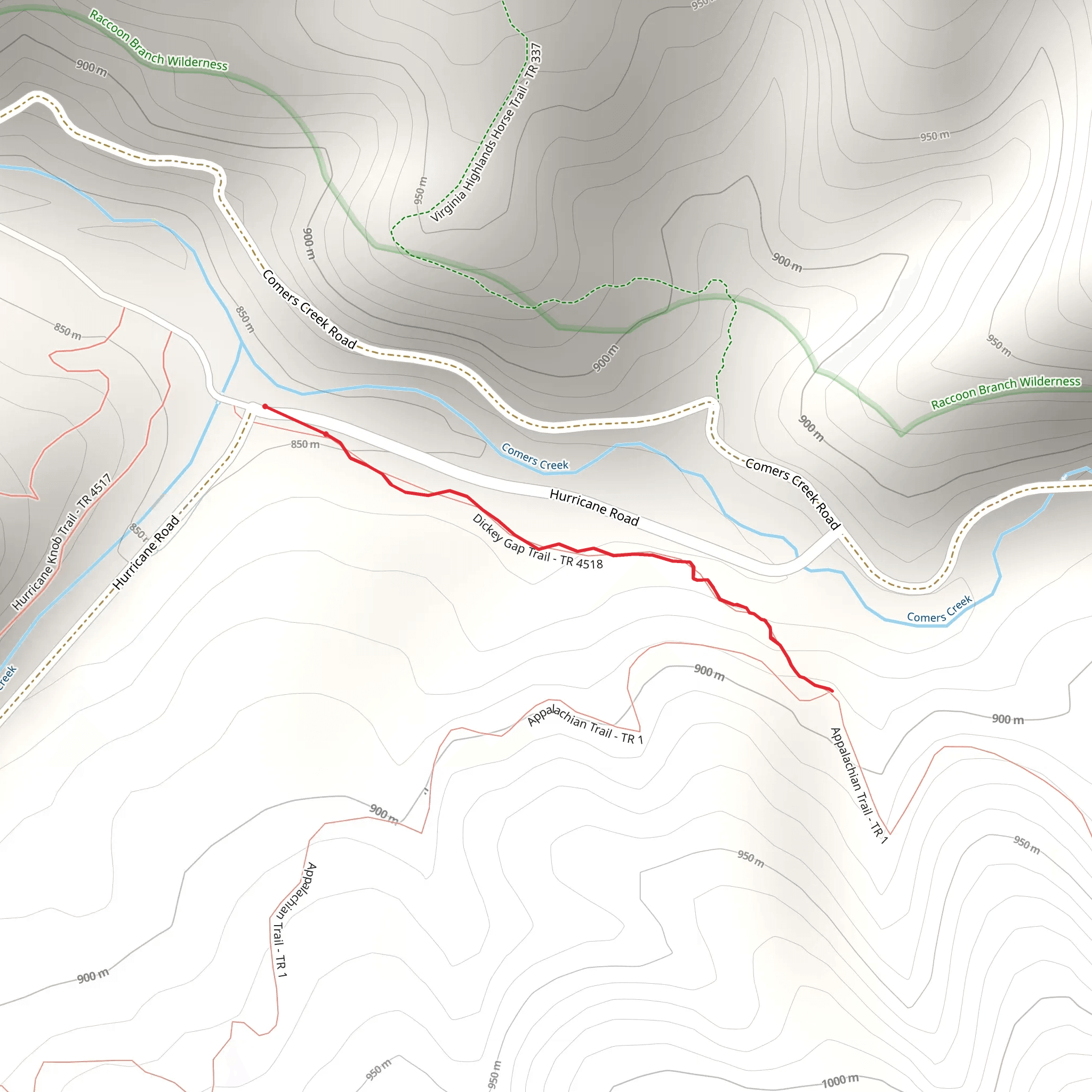 Dickey Gap Trail mobile static map