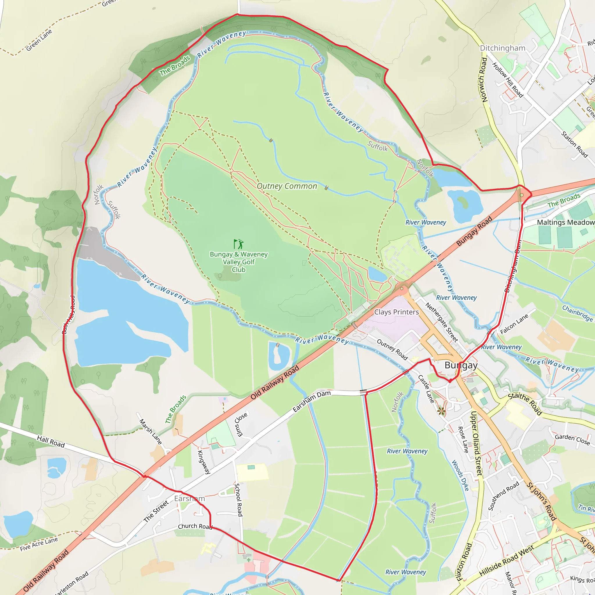 Bungay Circular Walk mobile static map