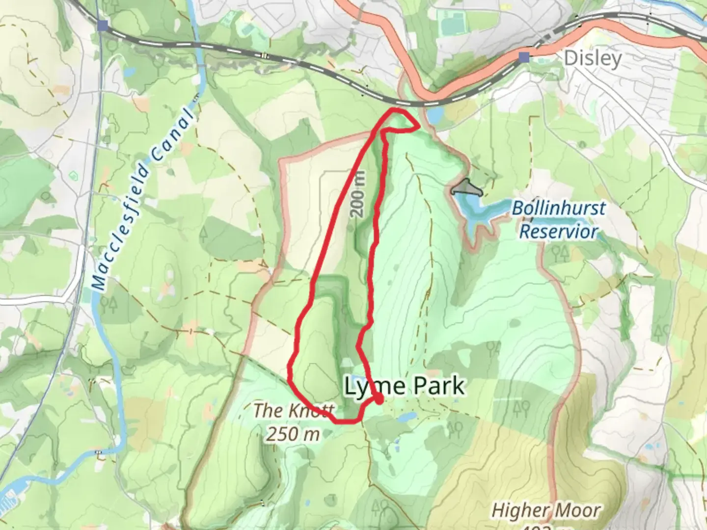 An image depicting the trail Mill Pond, Crow Wood and Elmerhurst Wood Loop and its surrounding area.