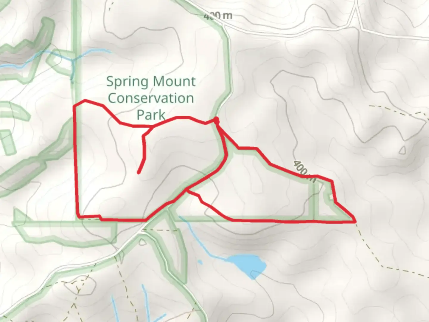An image depicting the trail Spring Mount Conservation Park Track and its surrounding area.