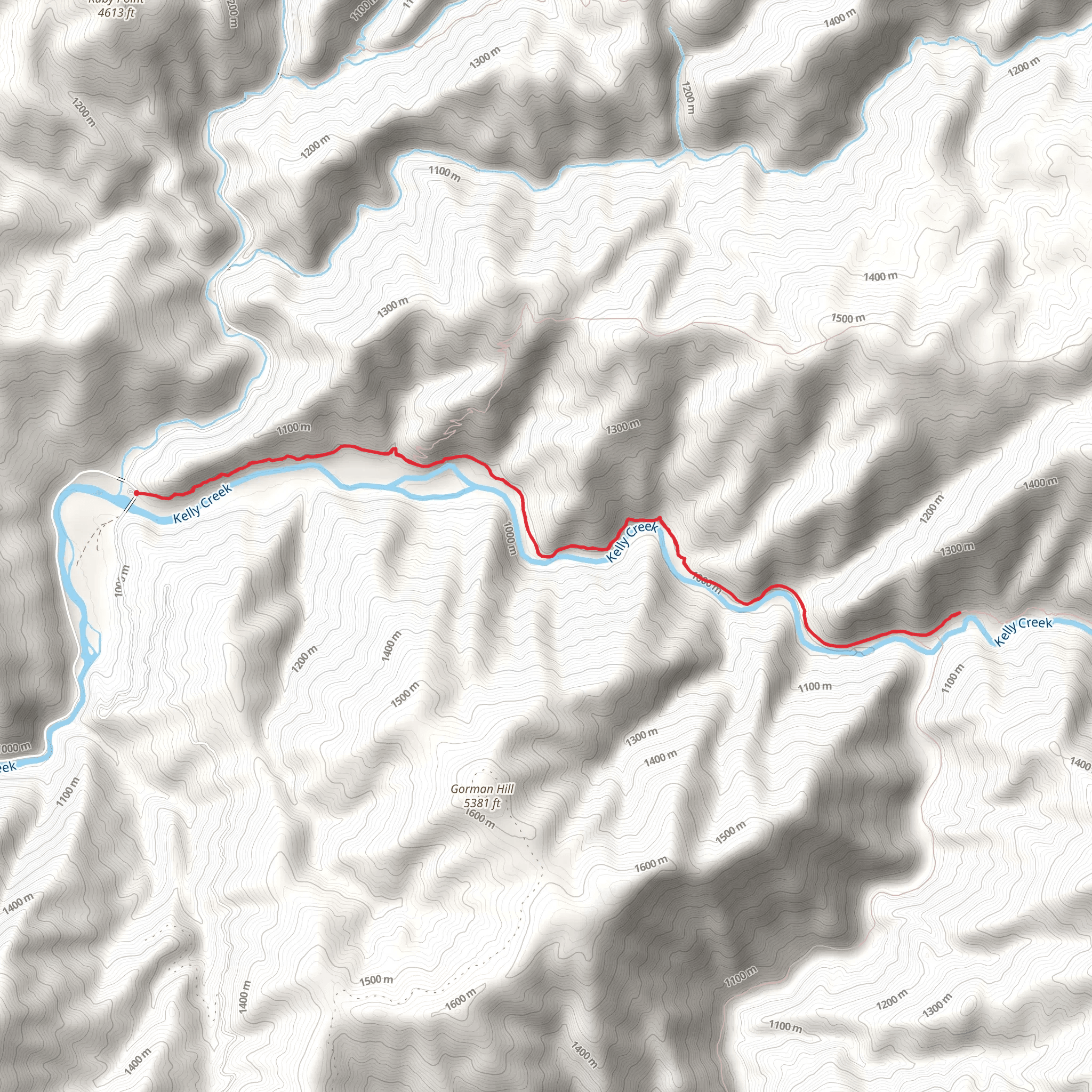 Kelly Creek Trail mobile static map