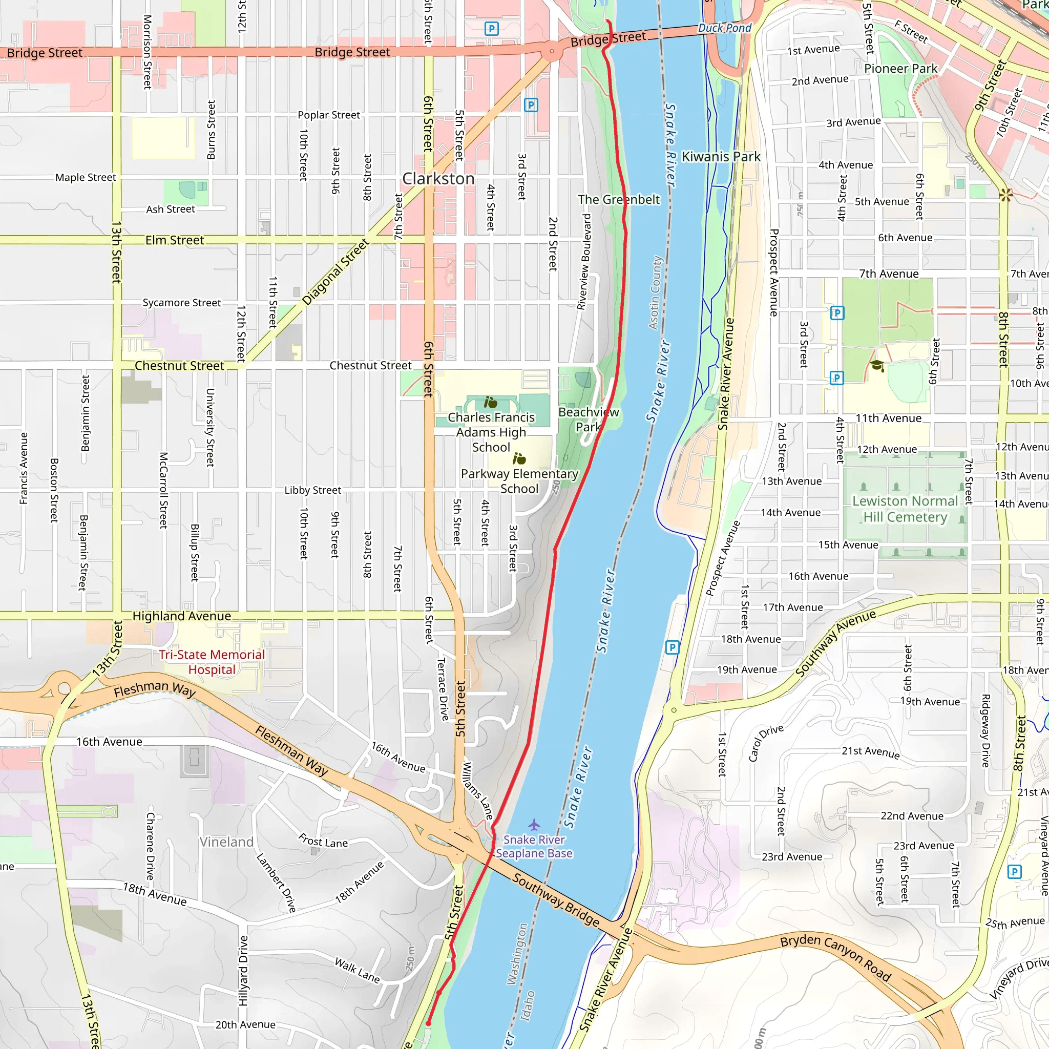 Greenbelt Trail mobile static map