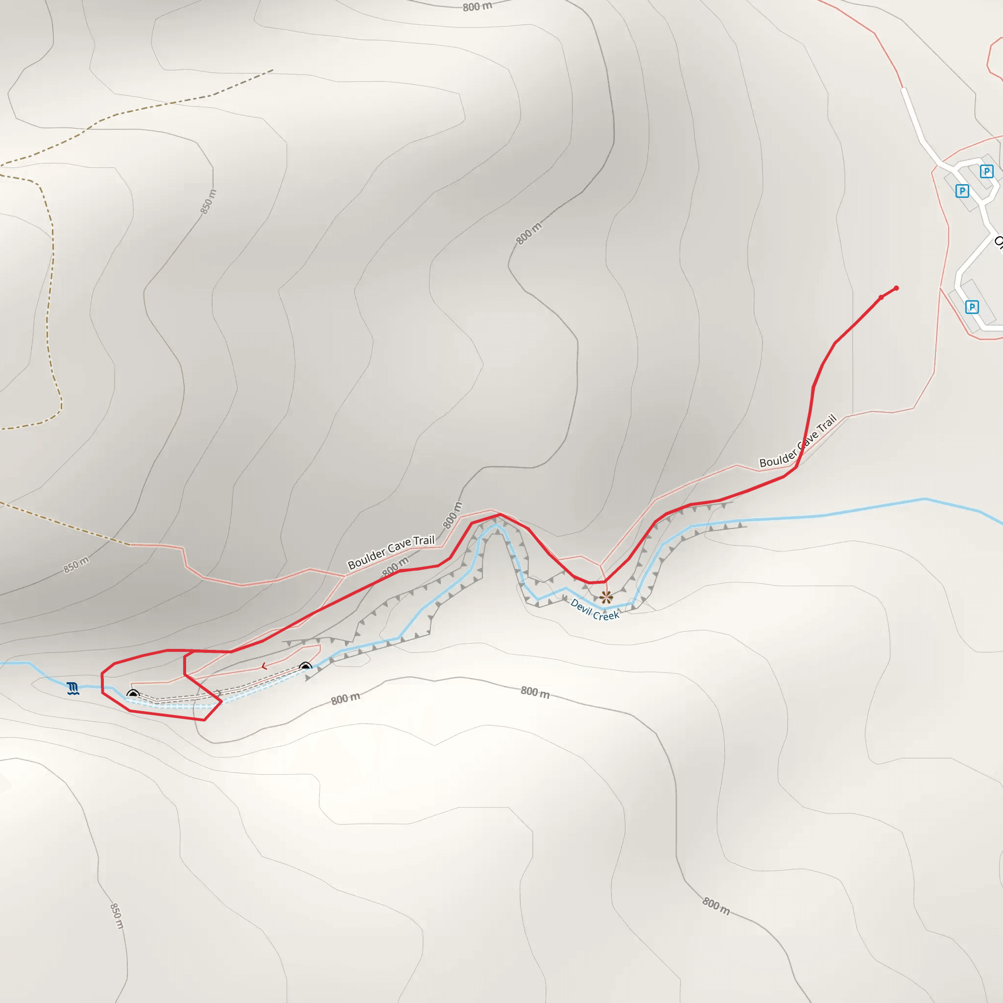 Boulder Cave Trail mobile static map