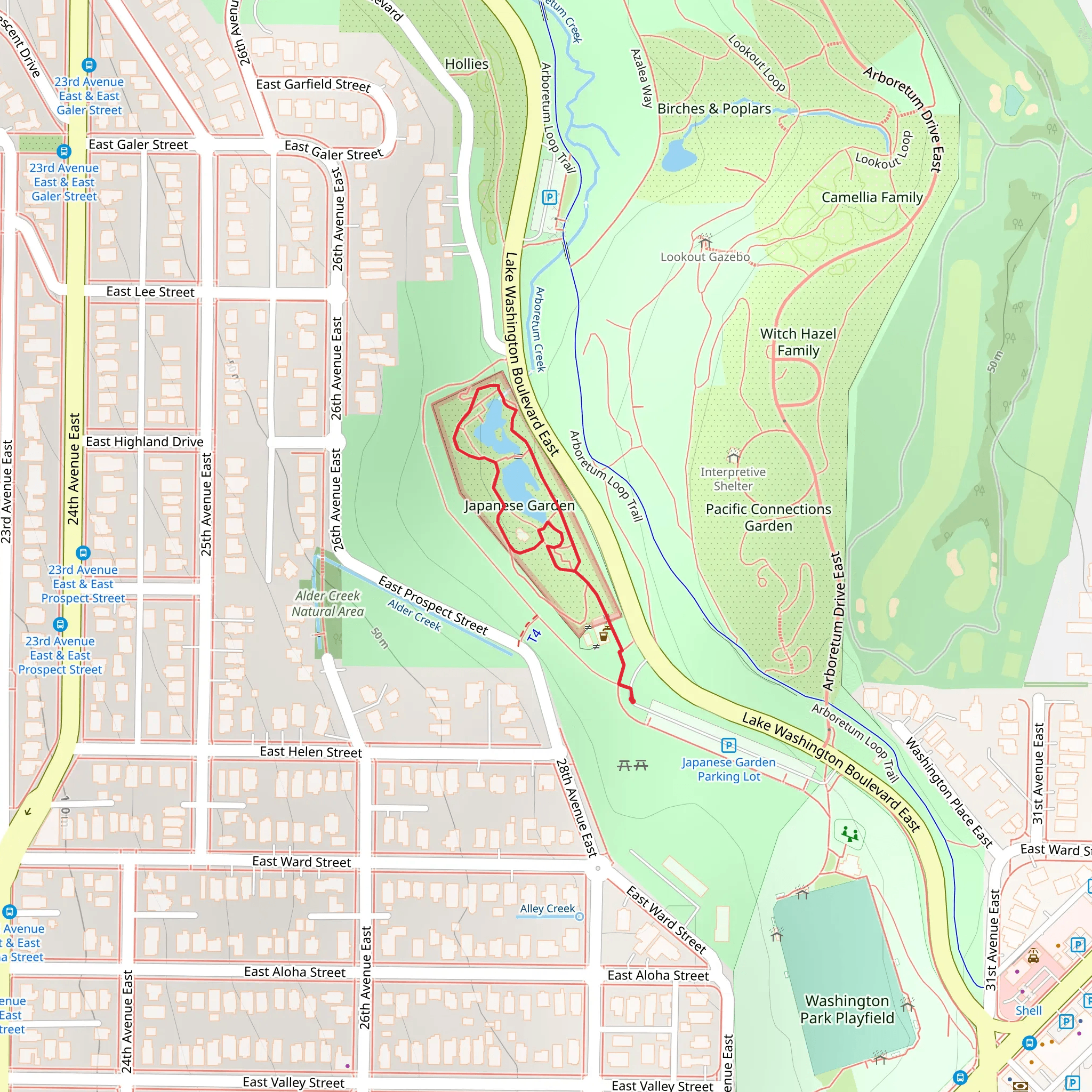Japanese Garden Loop mobile static map