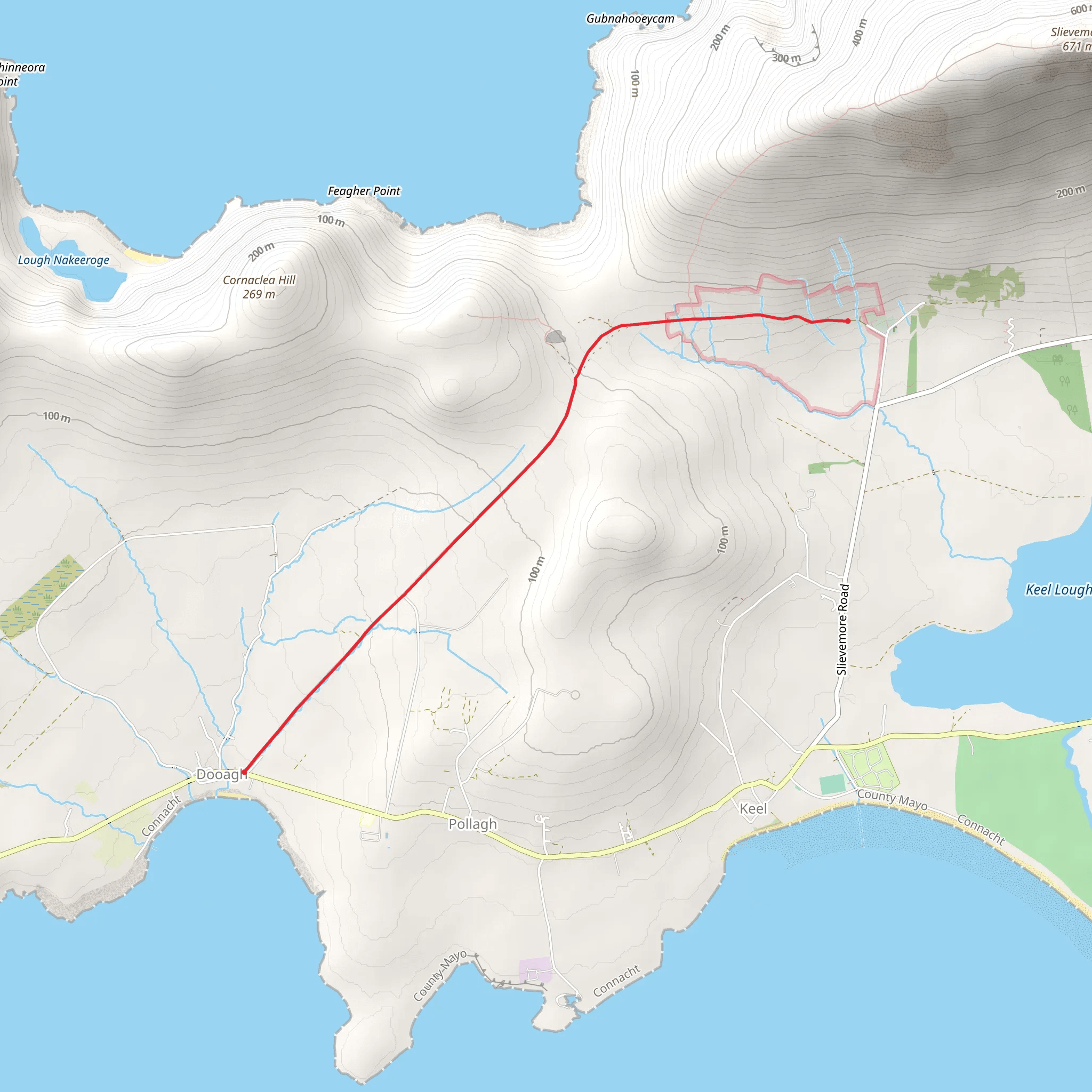 Deserted Village Walk Achill Island mobile static map