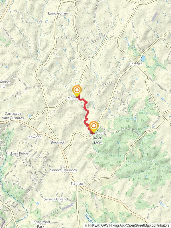 Split Rock and Patuxent Howard County Trail mobile static map