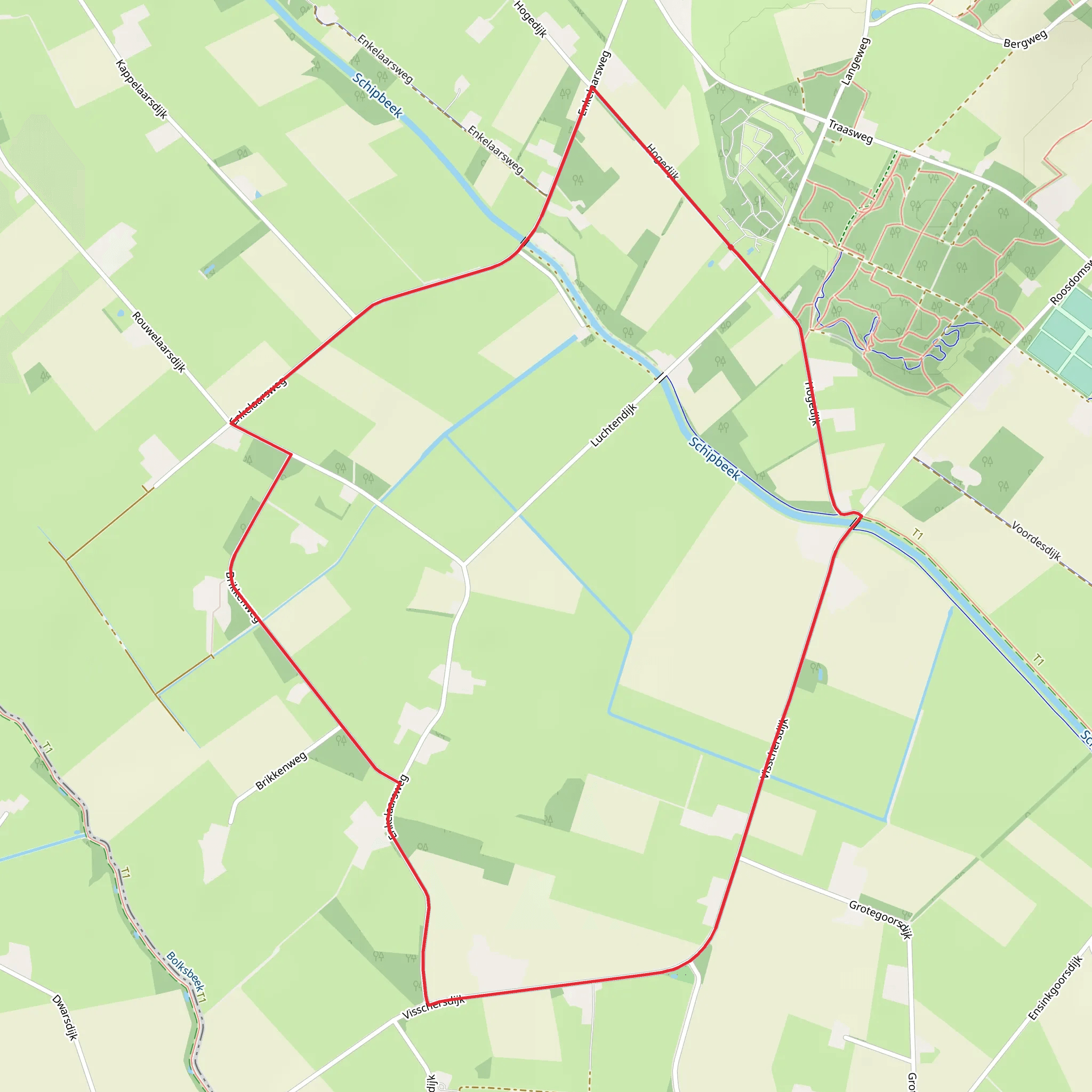 Enkelaars Weg and Brikken Weg mobile static map