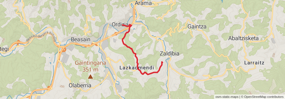 GR 35 - Paths of Transhumance Aralar-Coast stage 2 Map