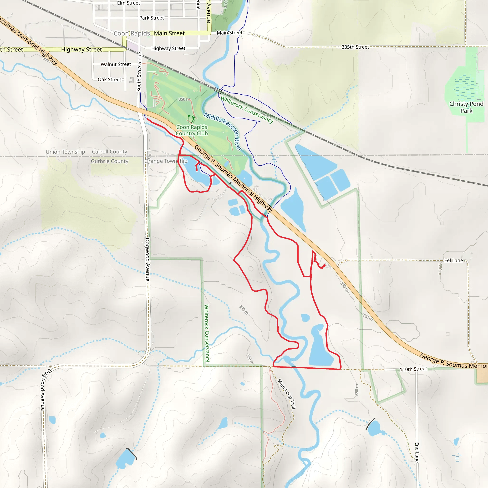 Middle Raccoon River Loop mobile static map