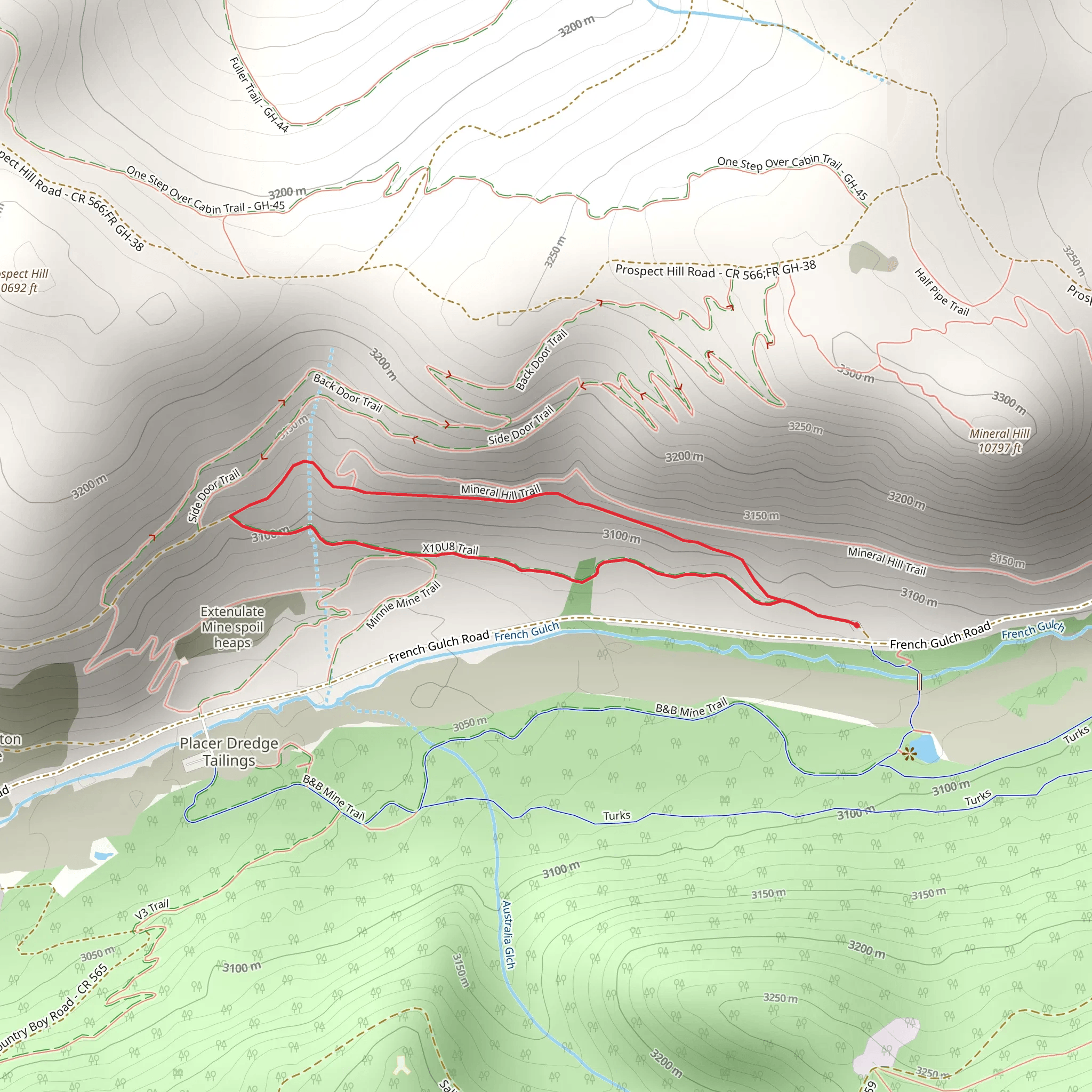 Minnie Mine Loop Trail mobile static map