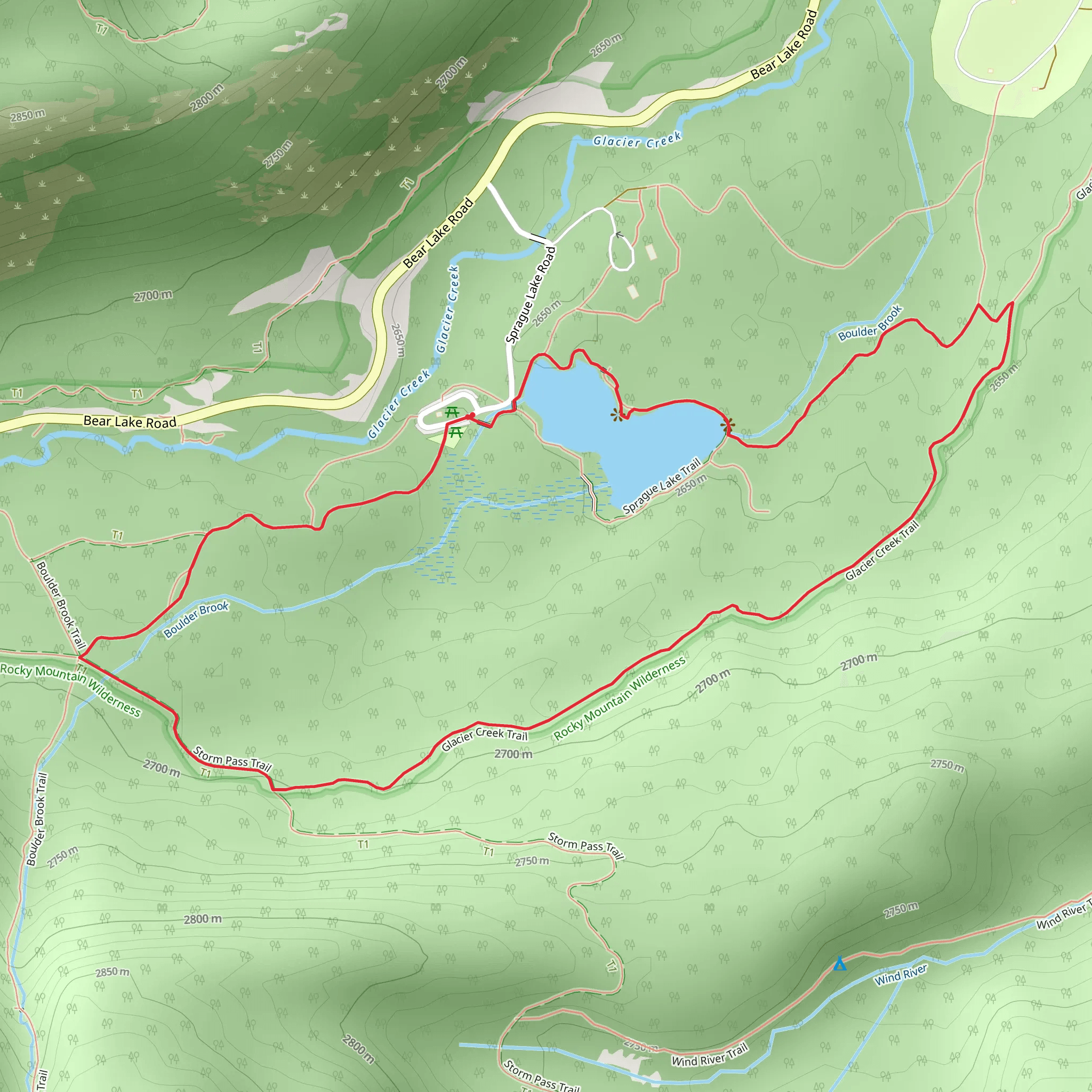 Glacier Creek Loop Trail mobile static map