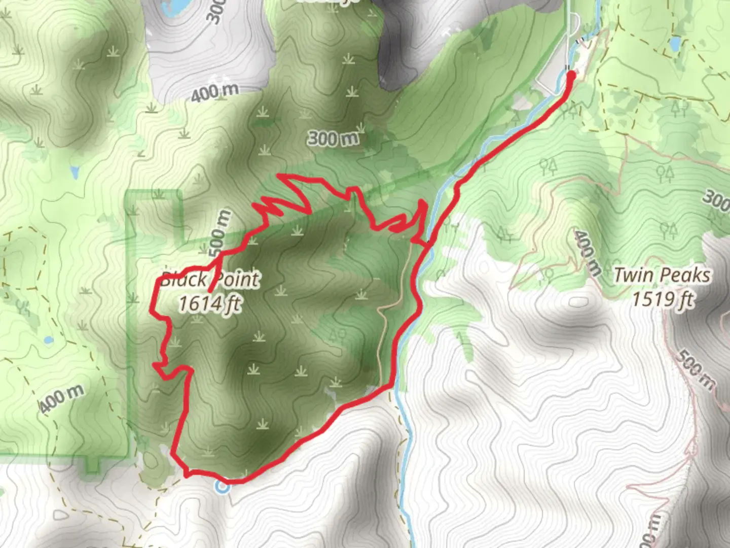 An image depicting the trail Black Point Loop via ADT and its surrounding area.
