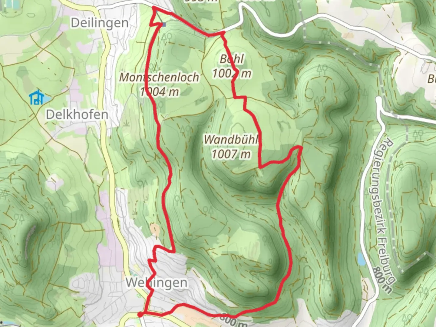 An image depicting the trail Bohl Loop - Wehingen and its surrounding area.