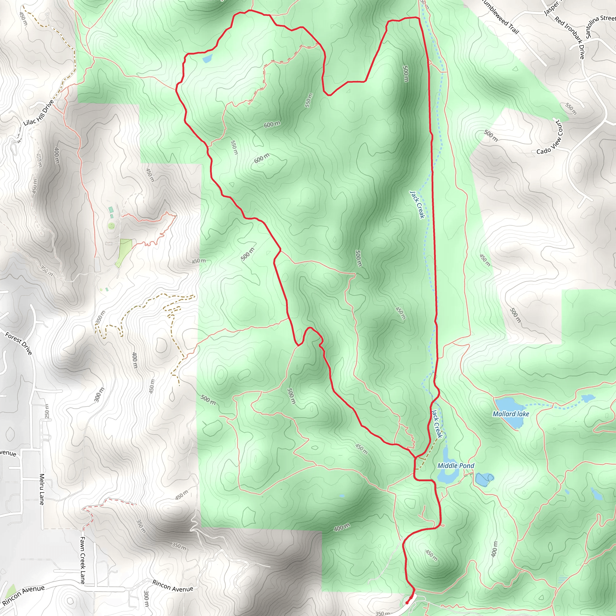 Burnt Mountain via Jack Creek and Boulder Loop Trail mobile static map