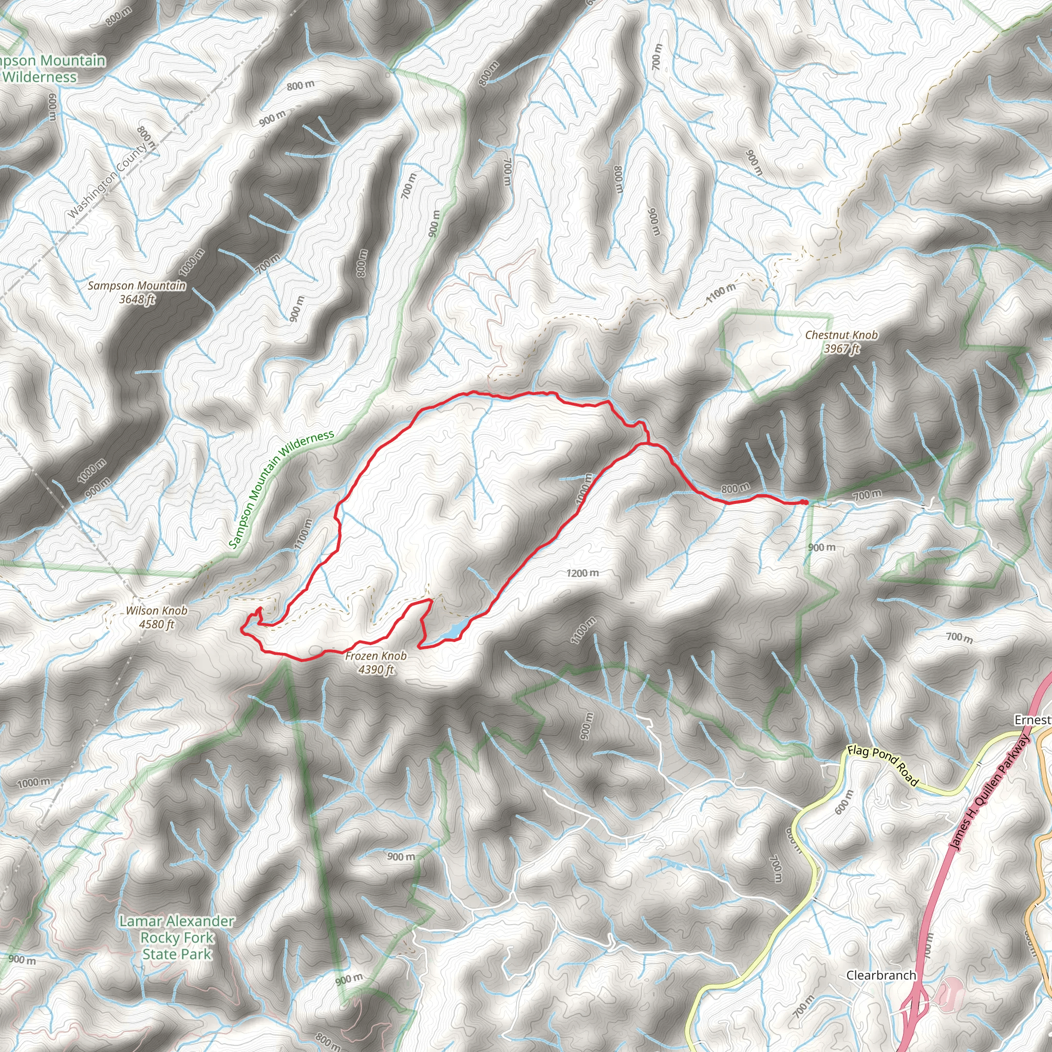 Higgins Creek Trail and Birchfield Camp Loop Trail mobile static map