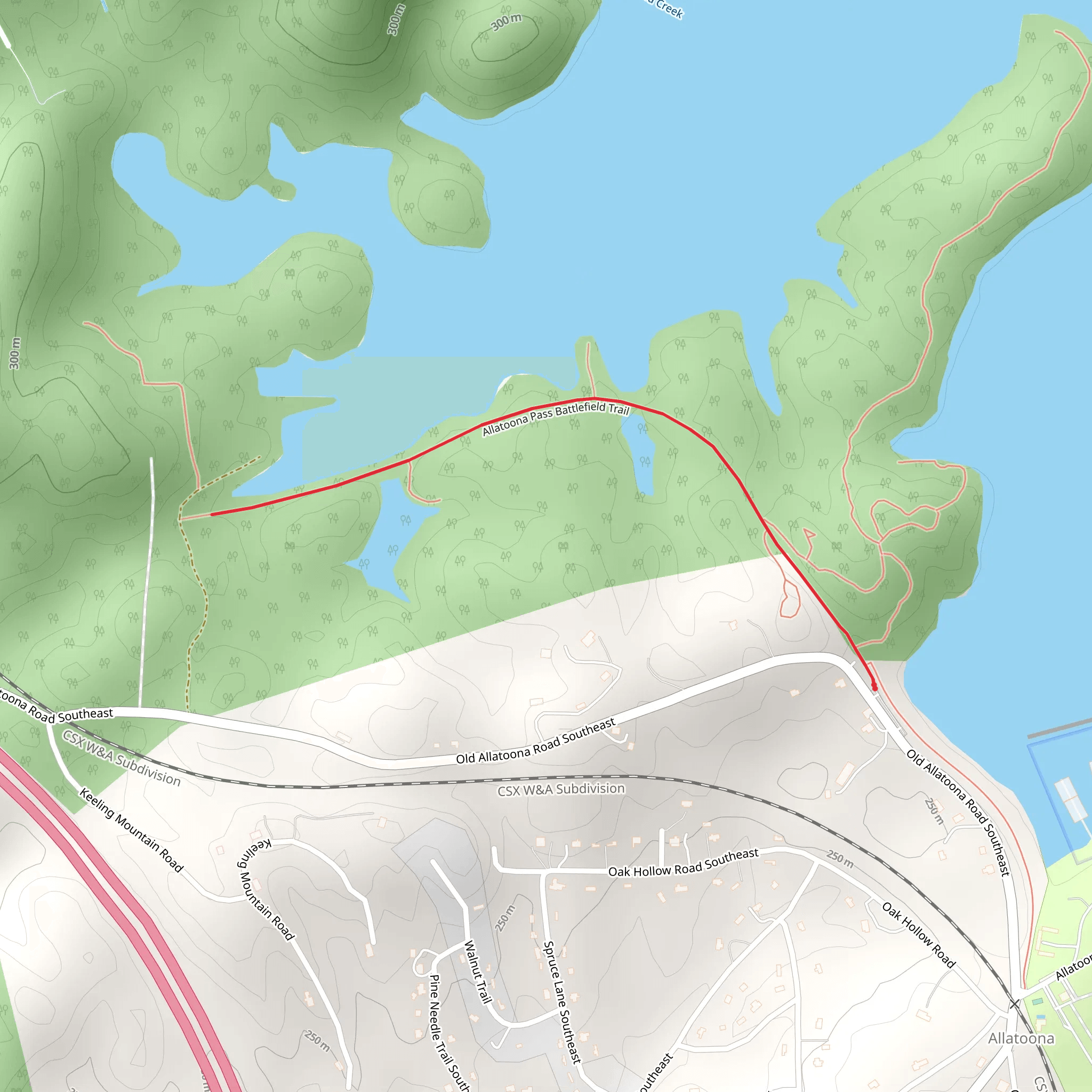 Allatoona Pass Battlefield Trail - Short mobile static map