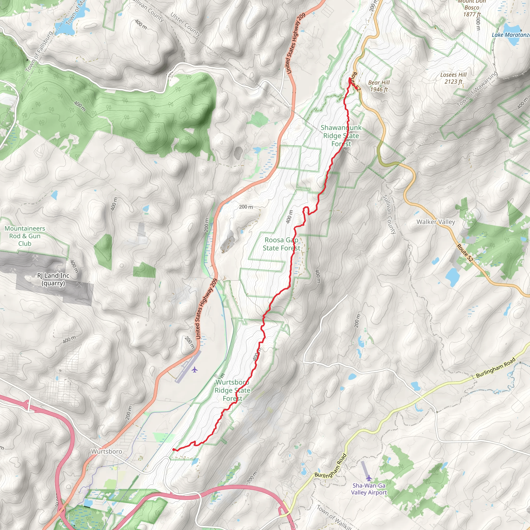 Shawangunk Ridge Trail - Long Path mobile static map