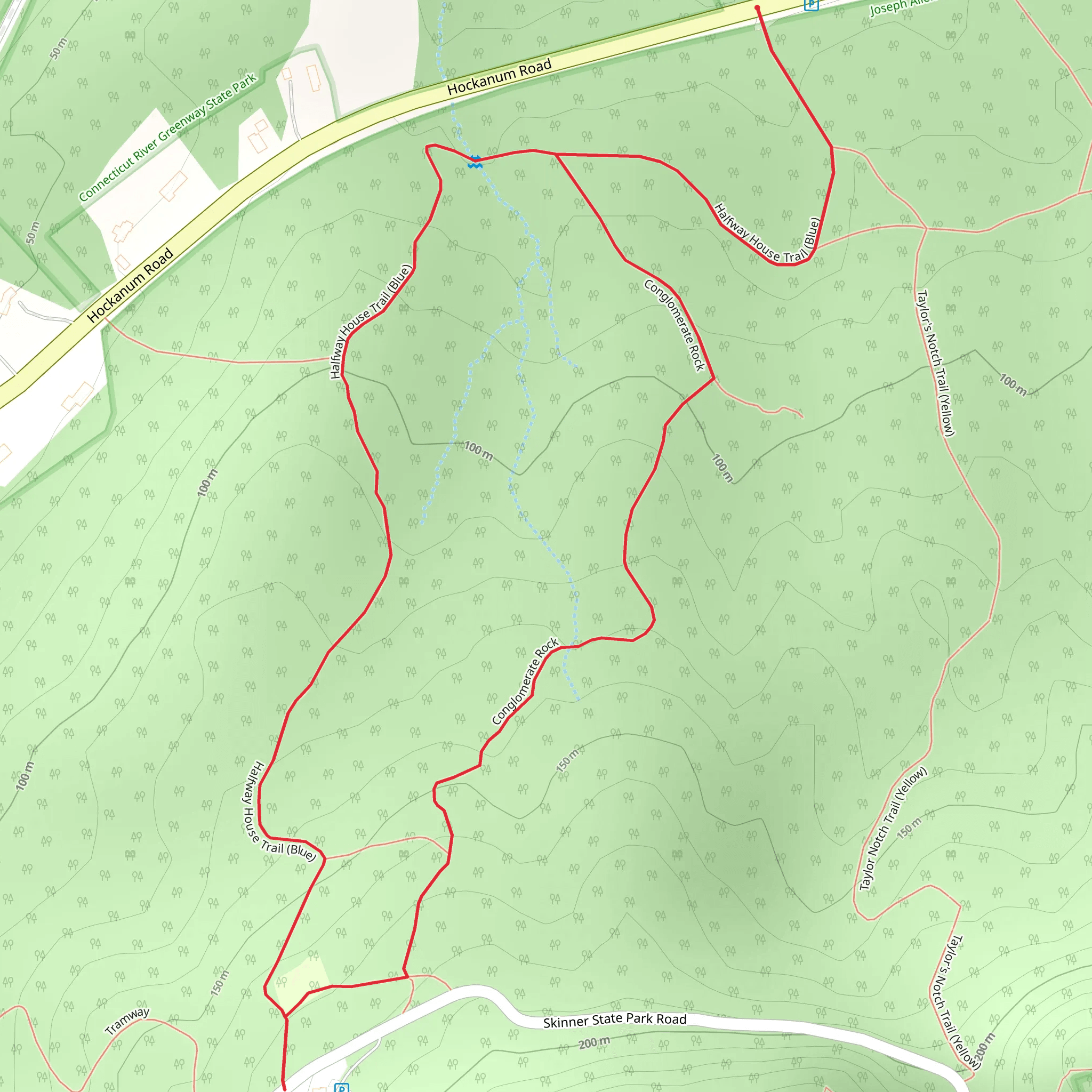 Conglomerate Rock Loop via Halfway House Trail mobile static map