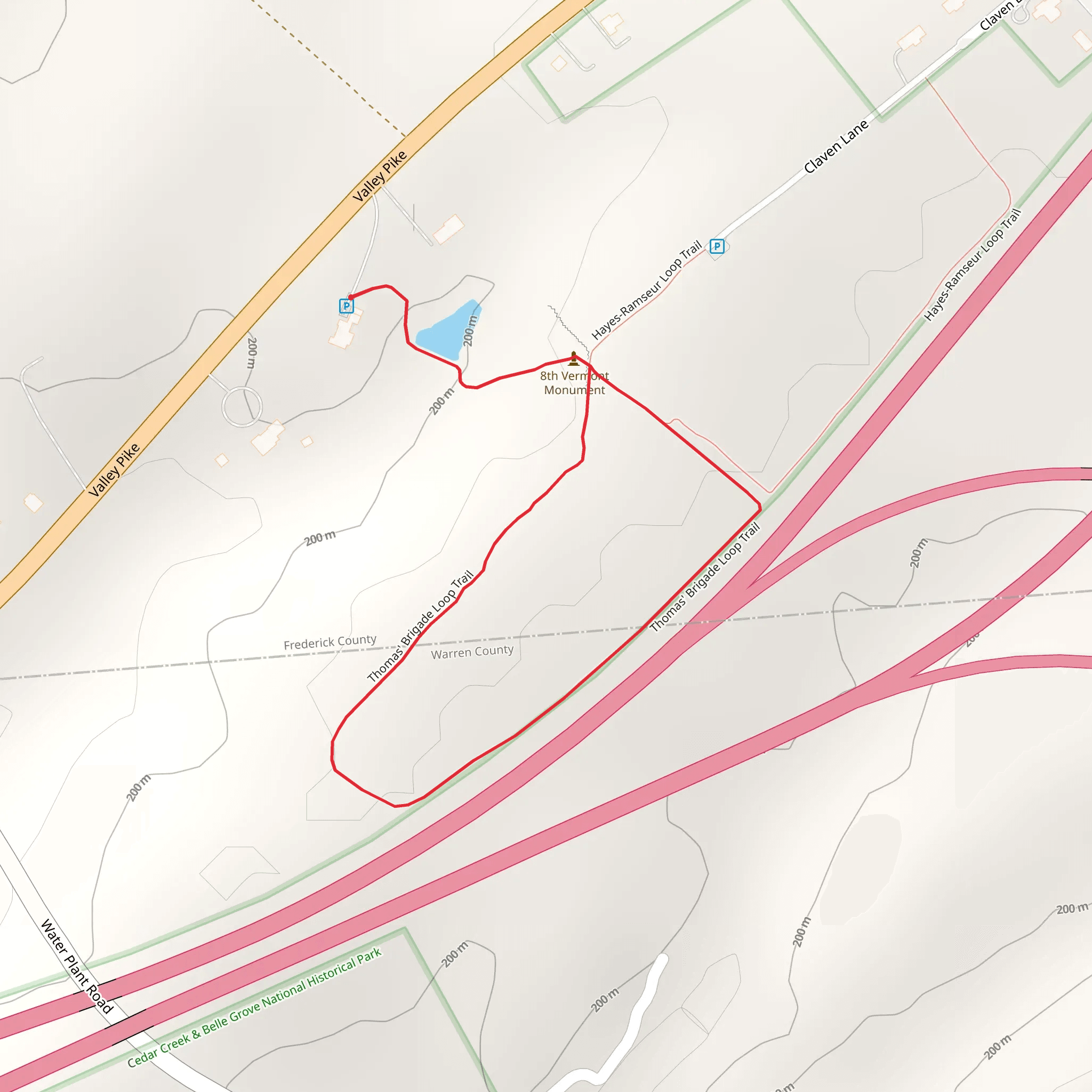 Thomas' Brigade Loop Trail mobile static map