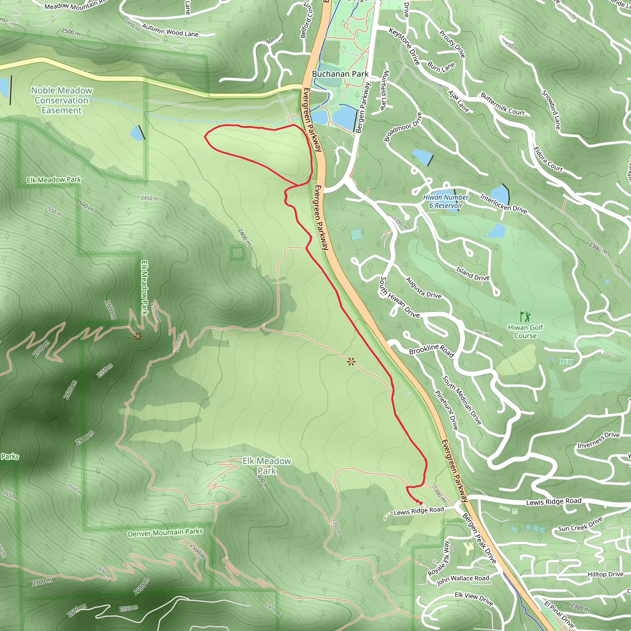 Noble Meadow - Painter's Pause Loop Trail mobile static map