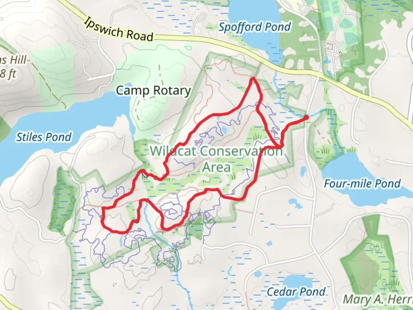 An image depicting the trail Witch Hollow and Marsh Loop Trail and its surrounding area.