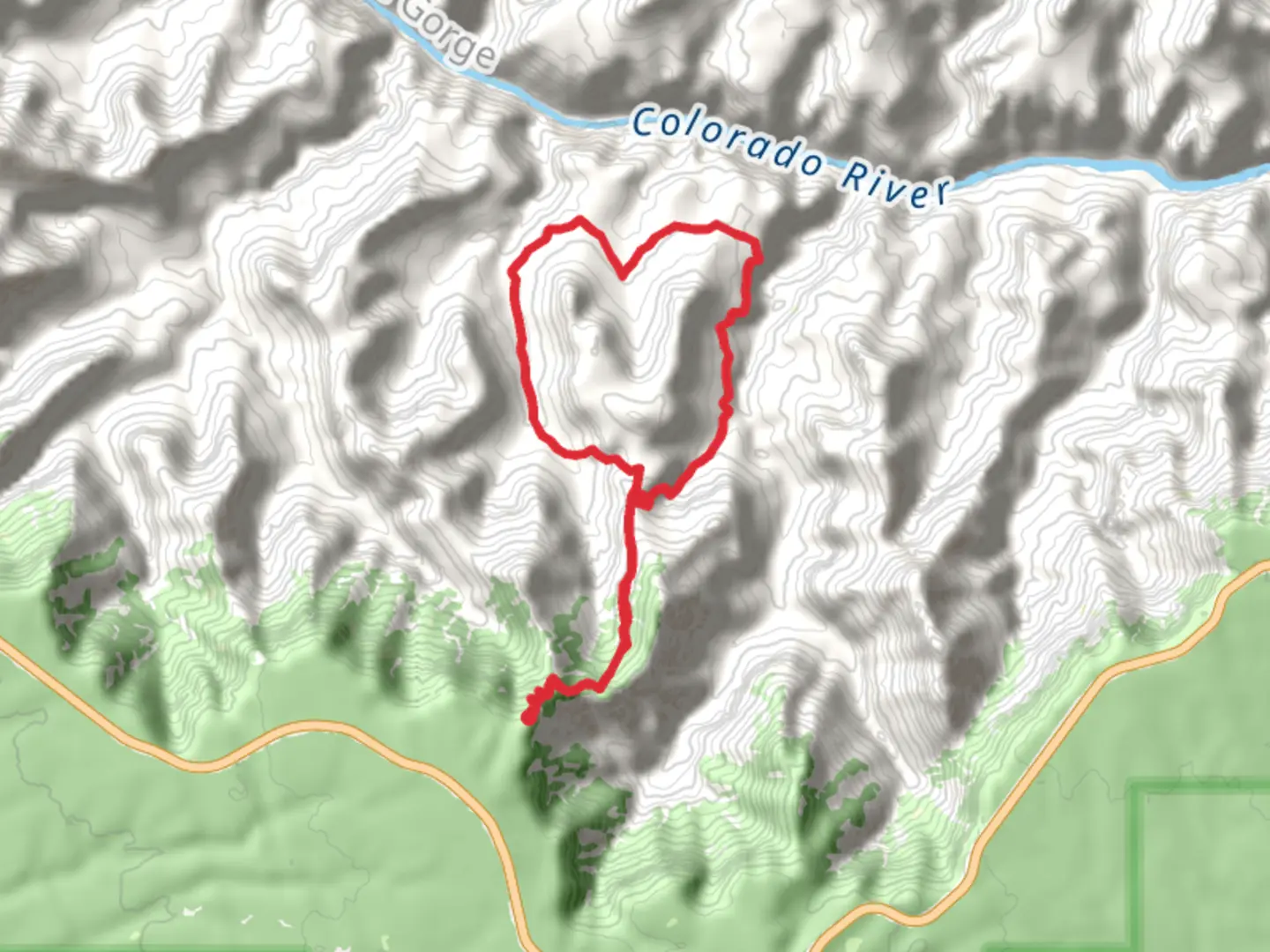 An image depicting the trail Grandview, Cottonwood Creek and Tonto Loop Trail and its surrounding area.