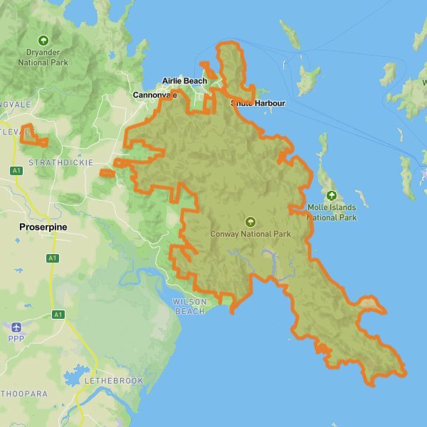 Conway National Park mobile static map